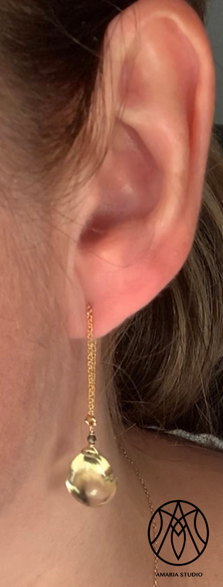 Citrine drop chain earrings - Amaria Studio