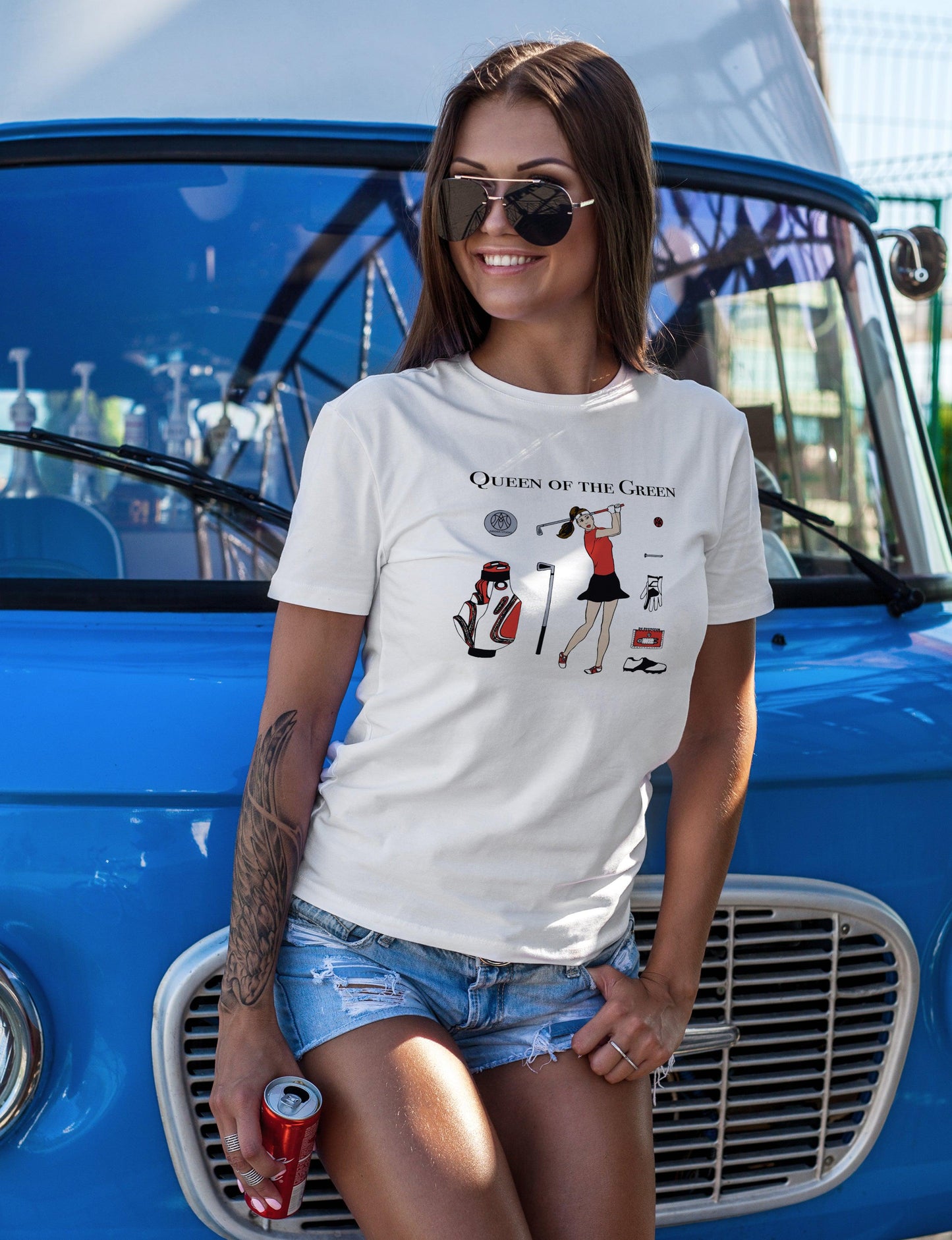 Golfer girl T-Shirt -Golf Tee - Golfer Gift - Gift For Golfer - Golf Mom - Womens Golf T Shirt - Brunette Golf Tee - Golf Girl - - Amaria Studio