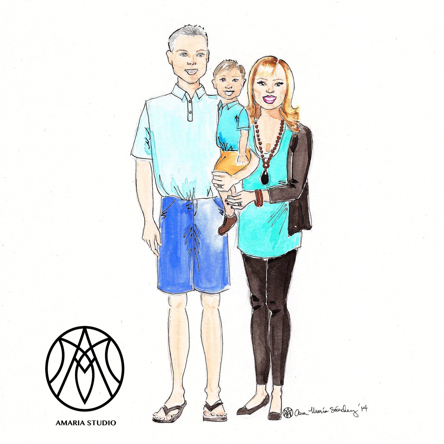 Custom fashion illustration - Amaria Studio