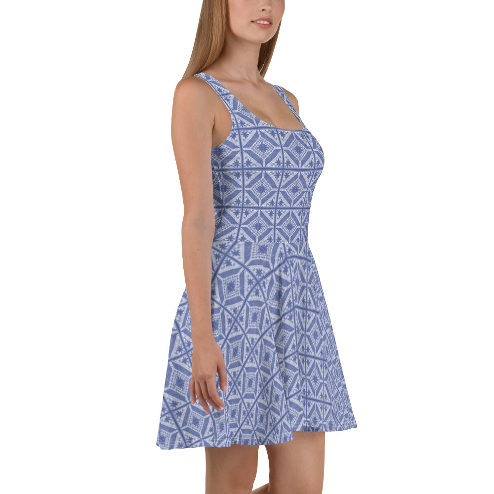 Blue lace skater dress - Amaria Studio