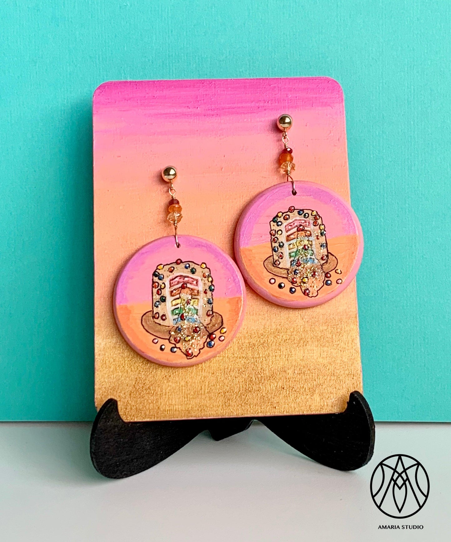 Birthday cake earrings - Amaria Studio