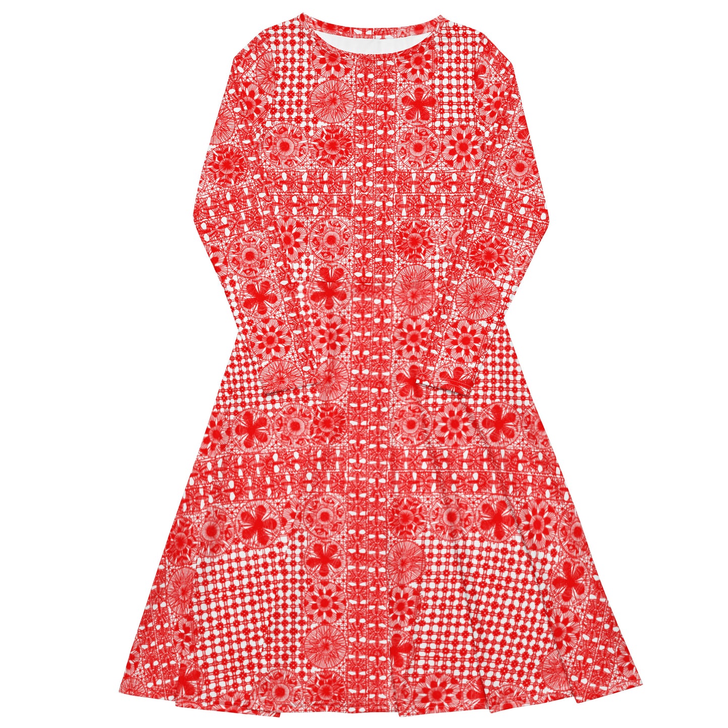 Lace dress long sleeve midi red dress lace dress ñanduti lace dress paraguay lace - Amaria Studio