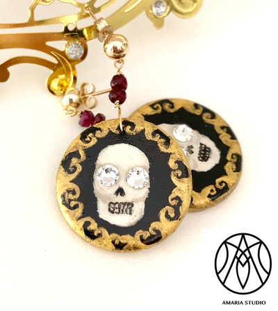 Filigree Skull earrings - Amaria Studio
