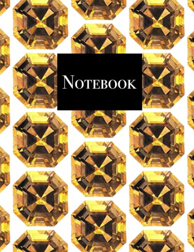 Notebook: Citrine Print Composition Notebook - College Ruled 110 Pages - Large 8.5 x 11 - Amaria Studio