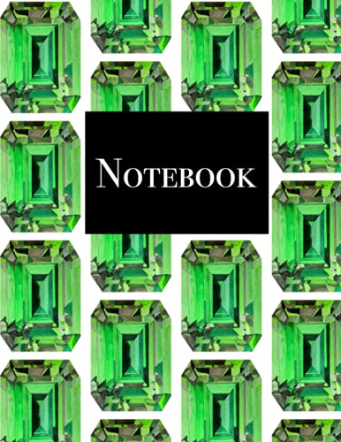 Notebook: Emerald Print Composition Notebook - College Ruled 110 Pages - Large 8.5 x 11 - Amaria Studio