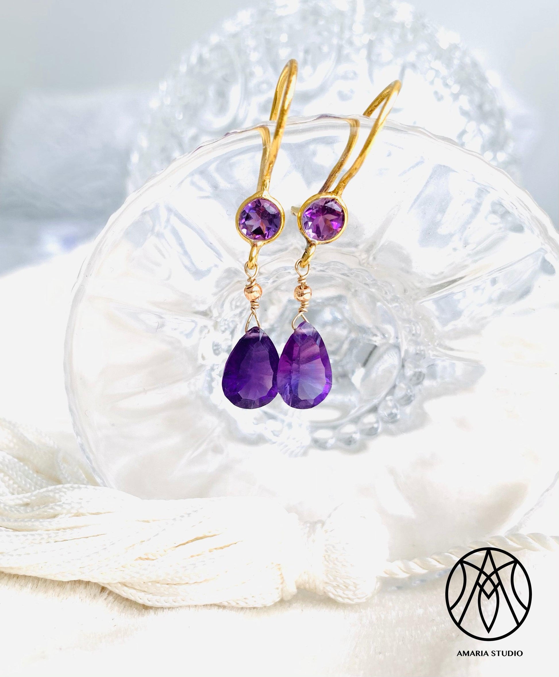 Amethyst Earrings - Amaria Studio