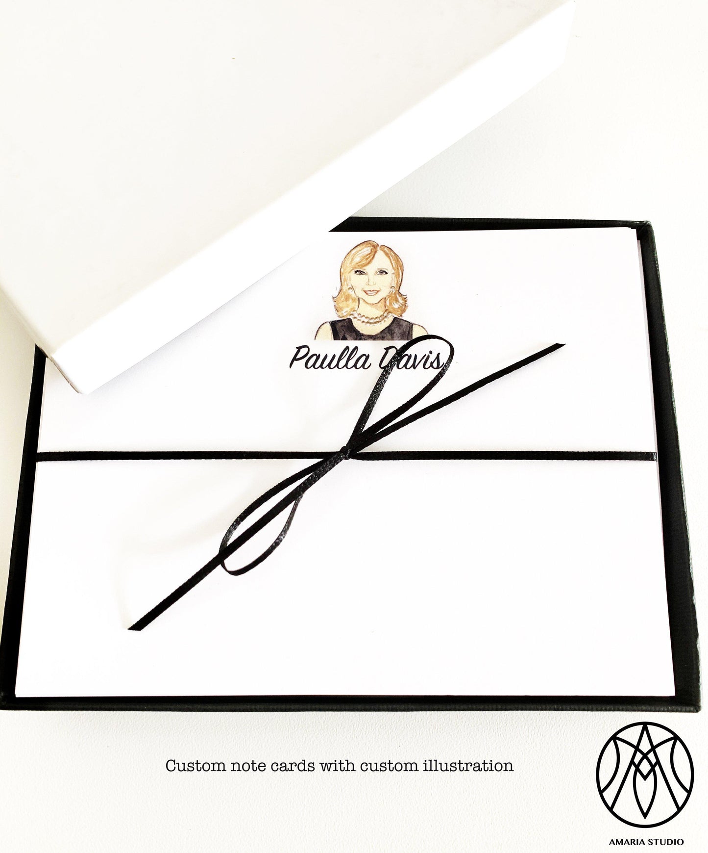 CUSTOM PORTRAIT FASHION ILLUSTRATION NOTECARDS - Amaria Studio