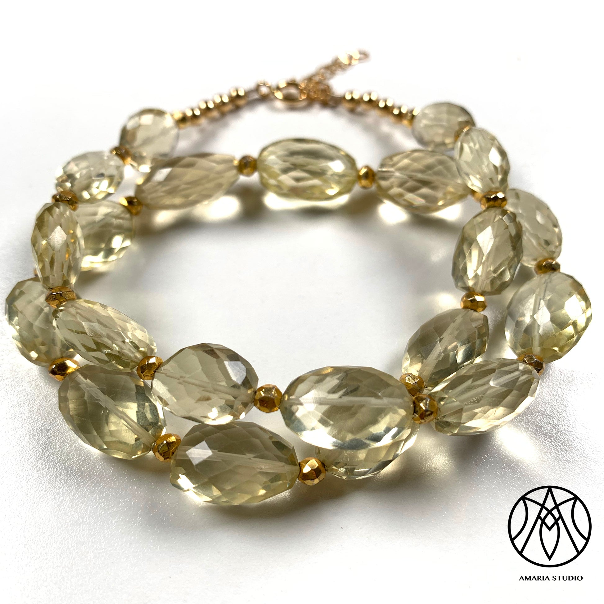 Faceted citrine necklace - Amaria Studio