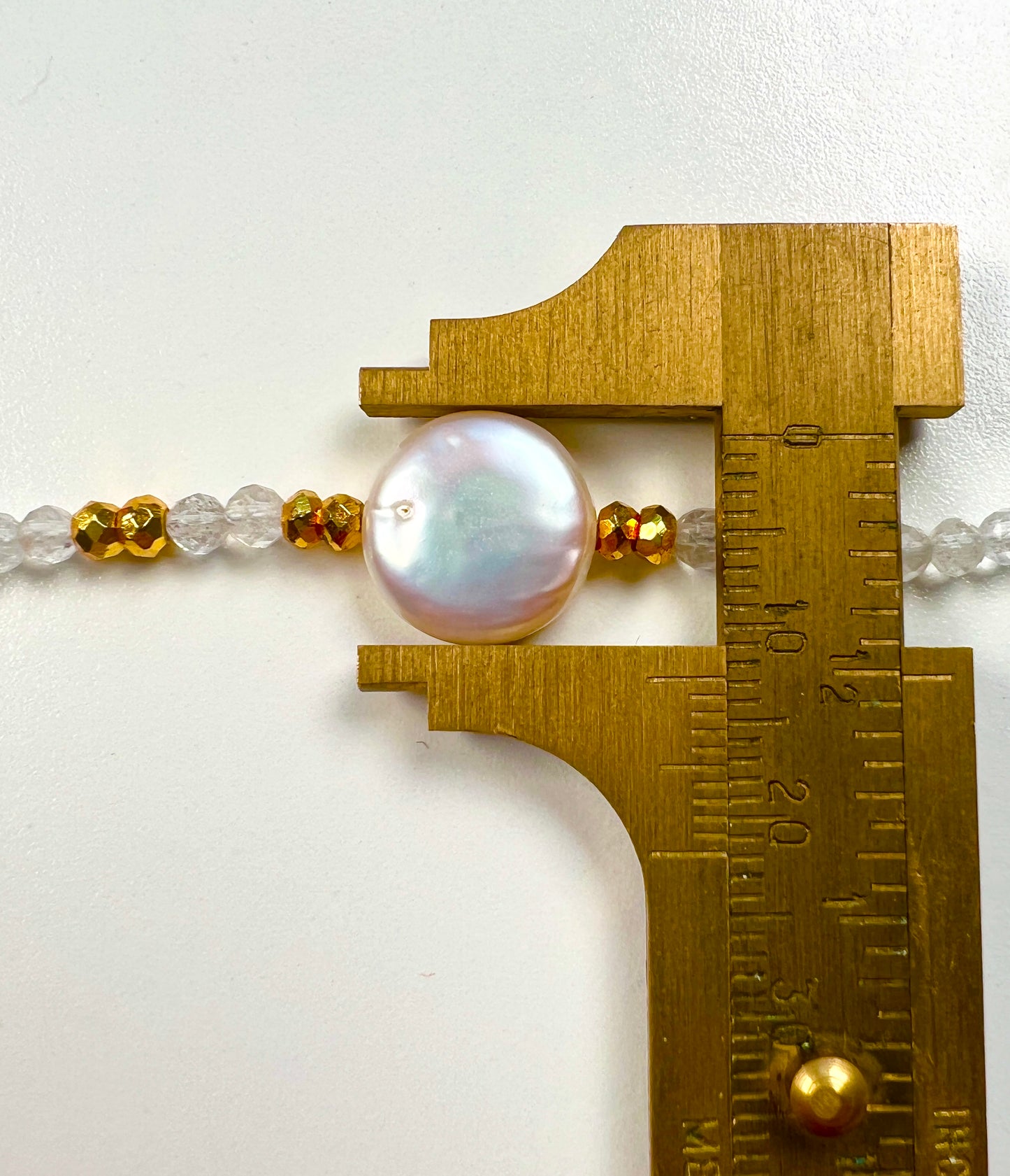 Beaded rock crystal quartz Necklace | Rock crystal quartz Choker | Rock Crystal Quartz and gold filled jewelry |  Beaded layering - Amaria Studio