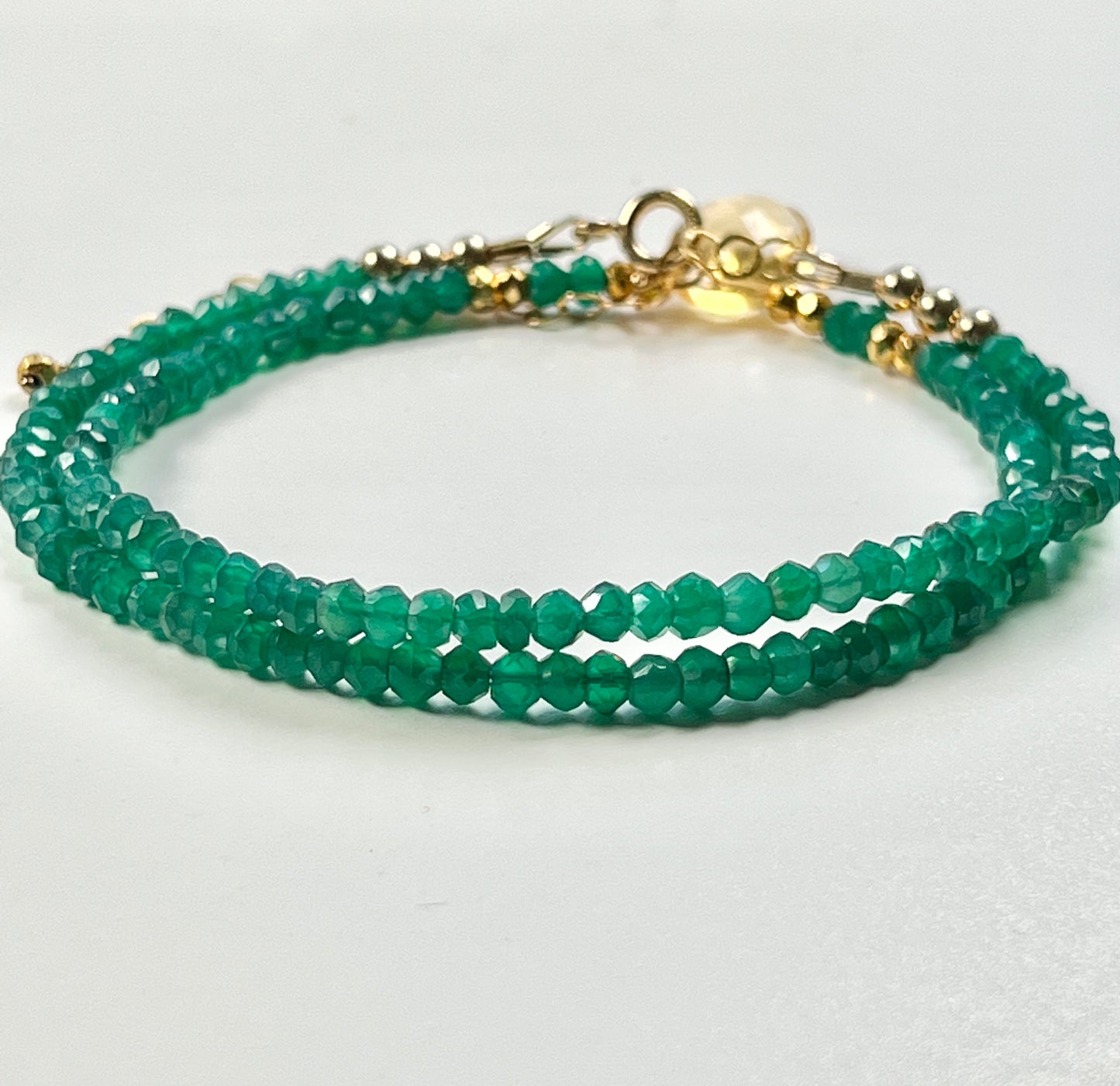 Beaded green onyx citrine necklace - Amaria Studio