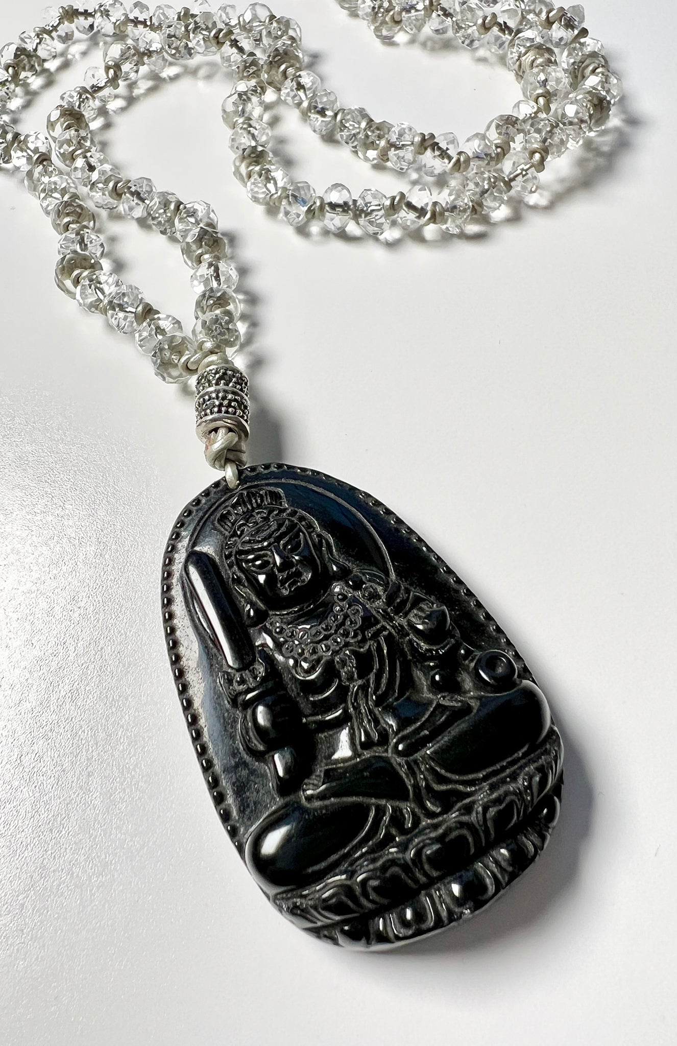 Crystal Quartz Buddhist Acala Mala - Amaria Studio