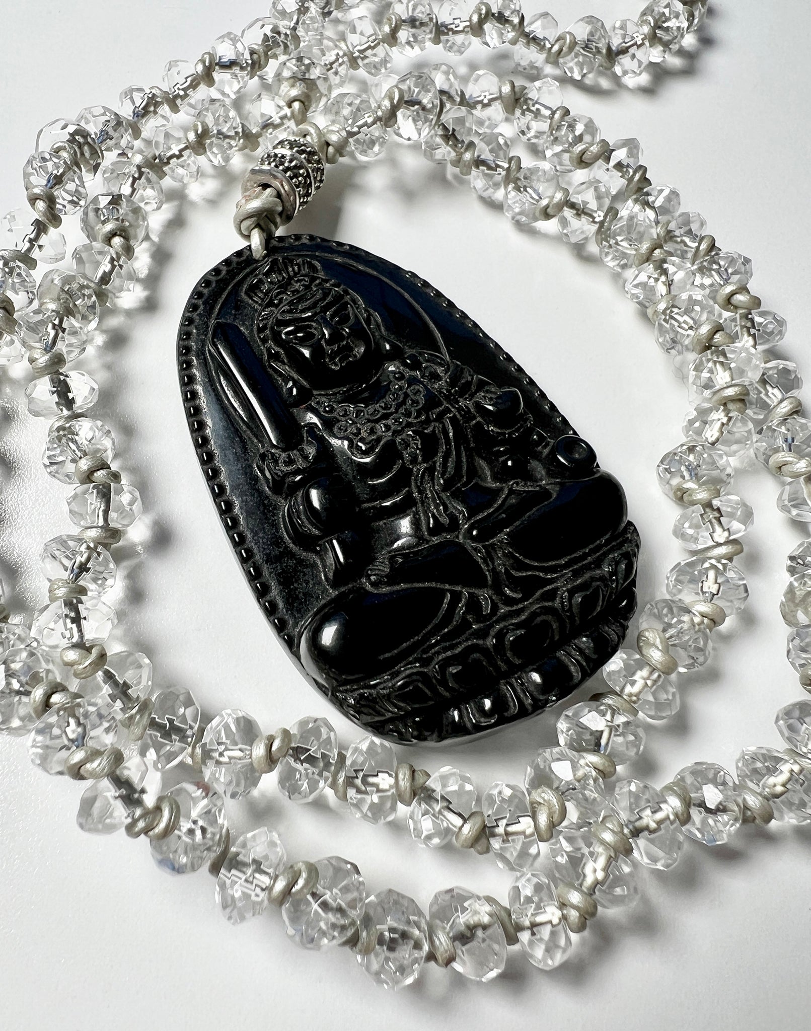 Crystal Quartz Buddhist Acala Mala - Amaria Studio