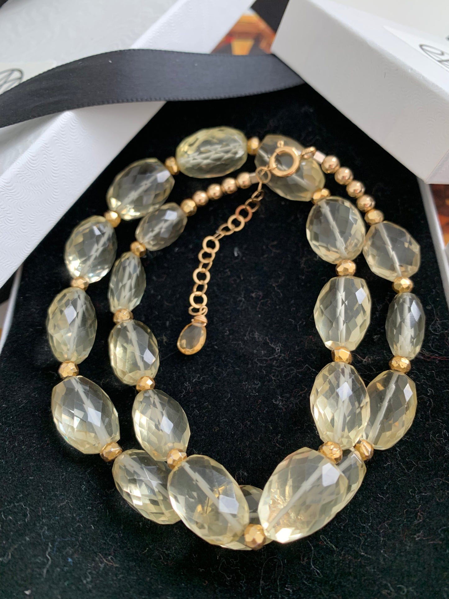 Faceted citrine necklace - Amaria Studio