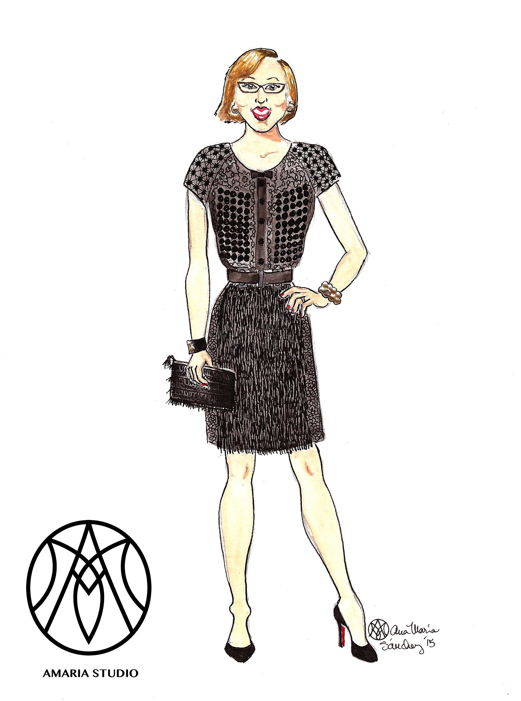 Custom fashion illustration - Amaria Studio