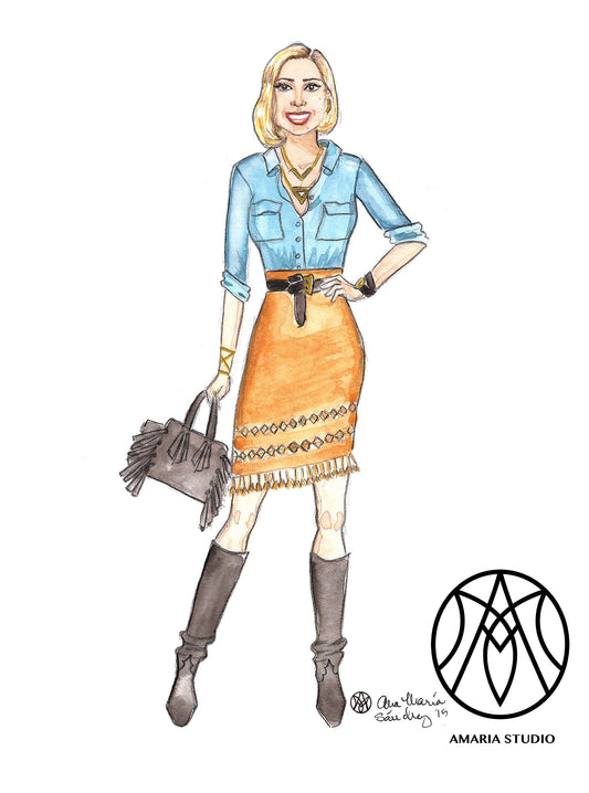 Custom fashion illustration - Amaria Studio