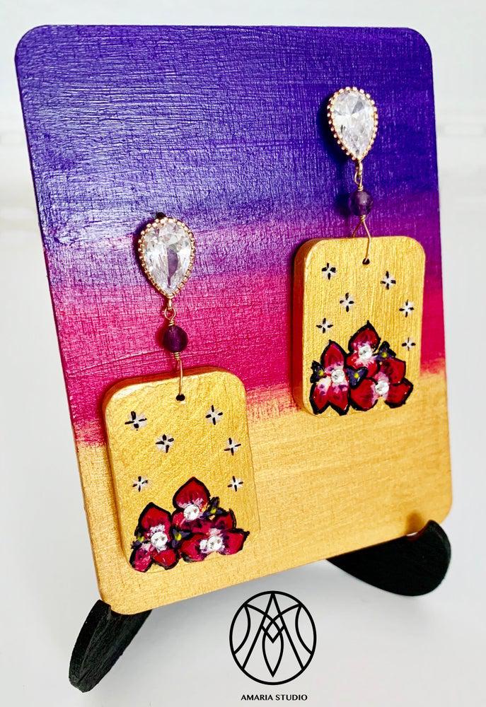 Orchid and Stars Earrings - Amaria Studio