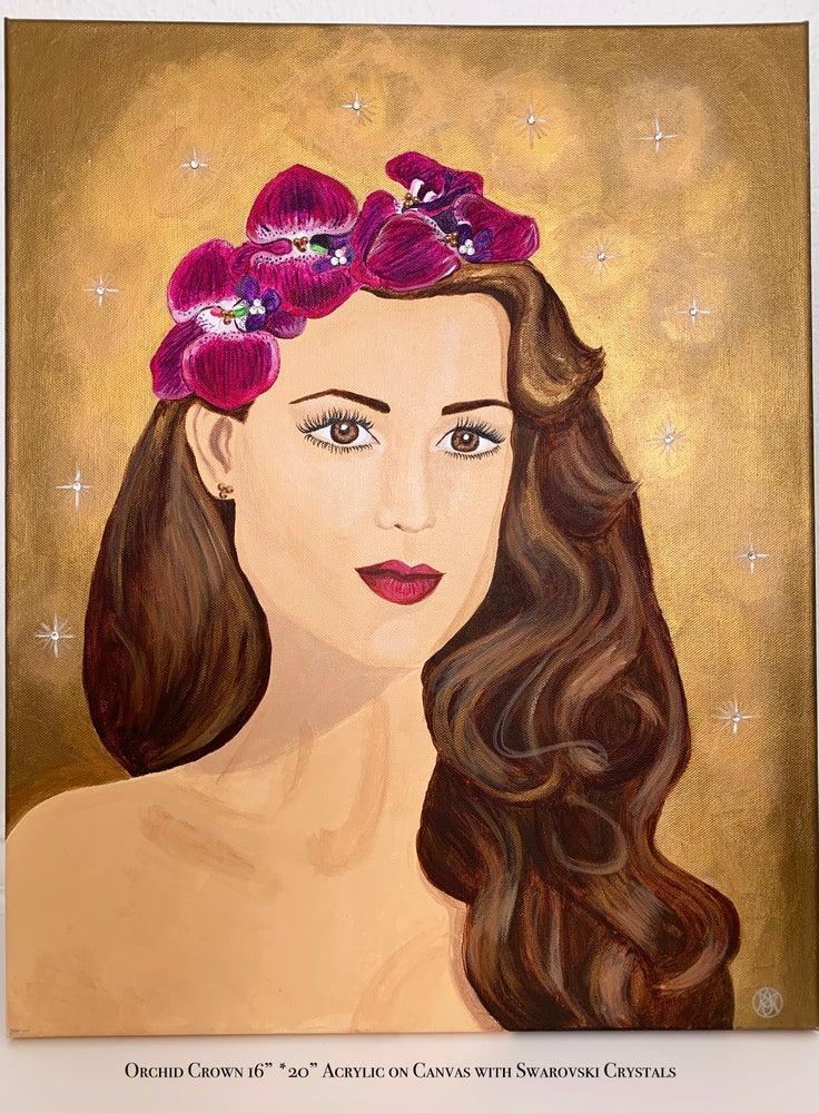 Orchid and Stars Painting - Amaria Studio