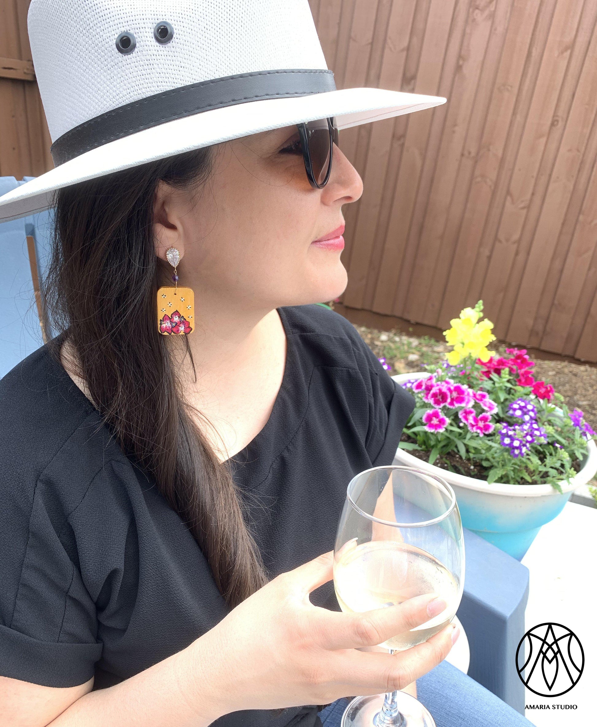 Orchid and Stars Earrings - Amaria Studio