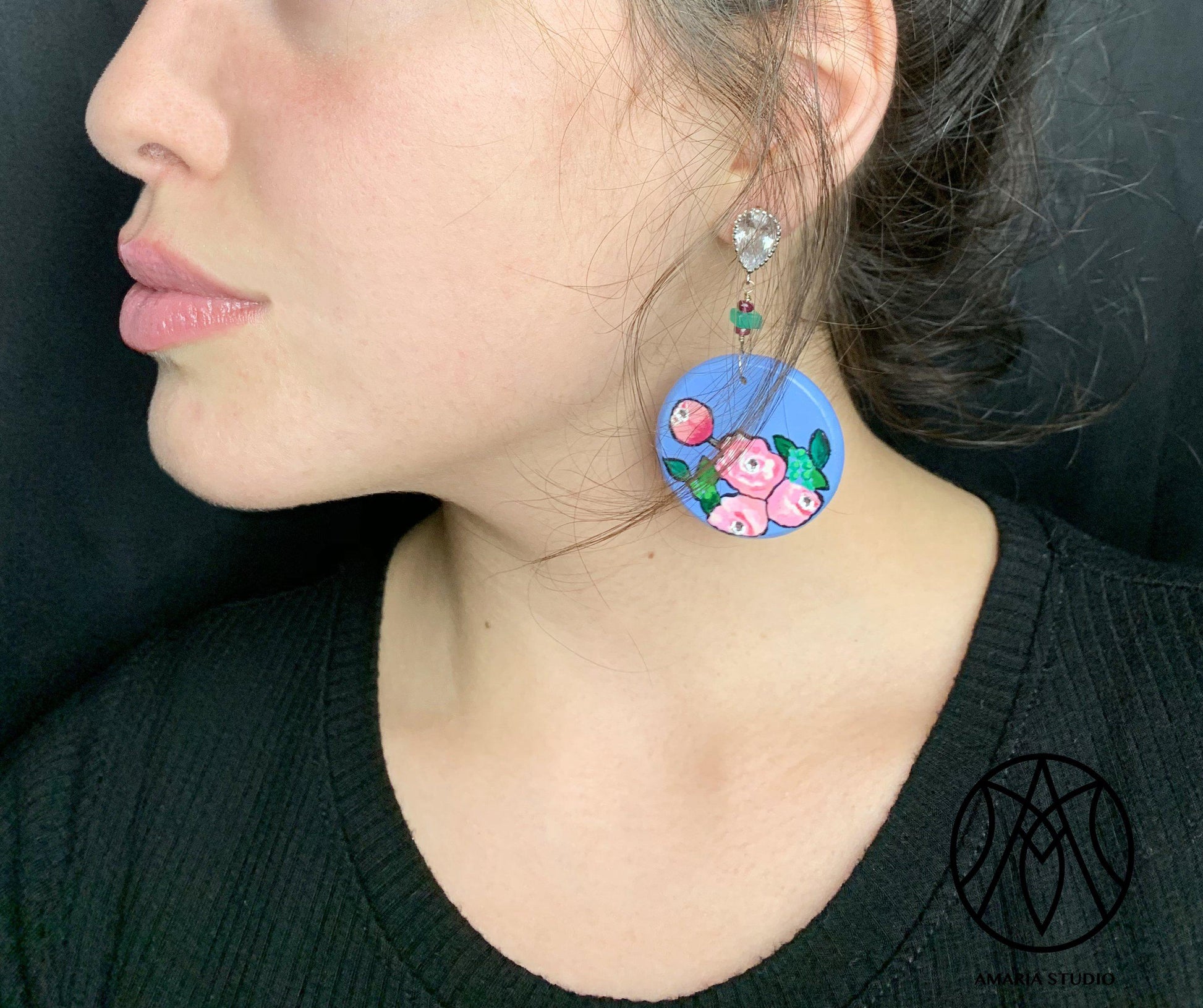 Peonies earrings - Amaria Studio