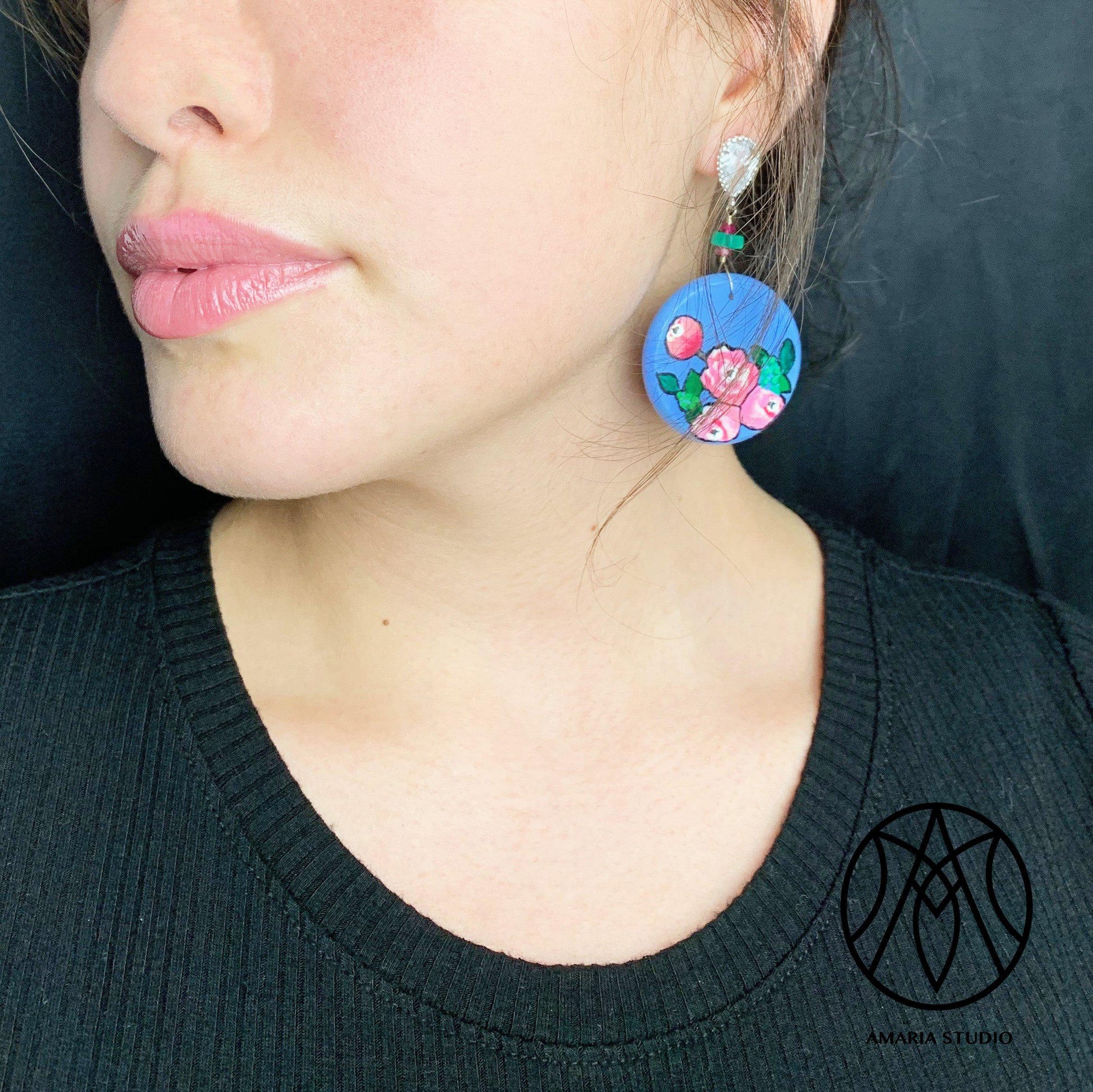 Peonies earrings - Amaria Studio