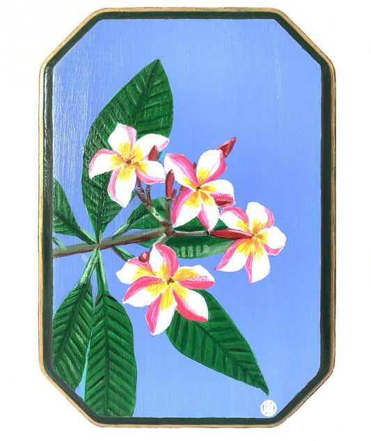 Pink & White Plumeria Painting - Amaria Studio