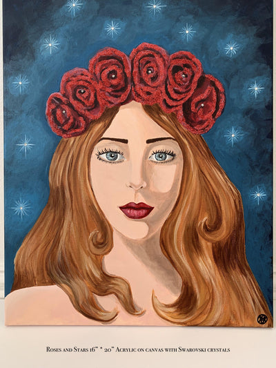 Roses and Stars Painting - Amaria Studio