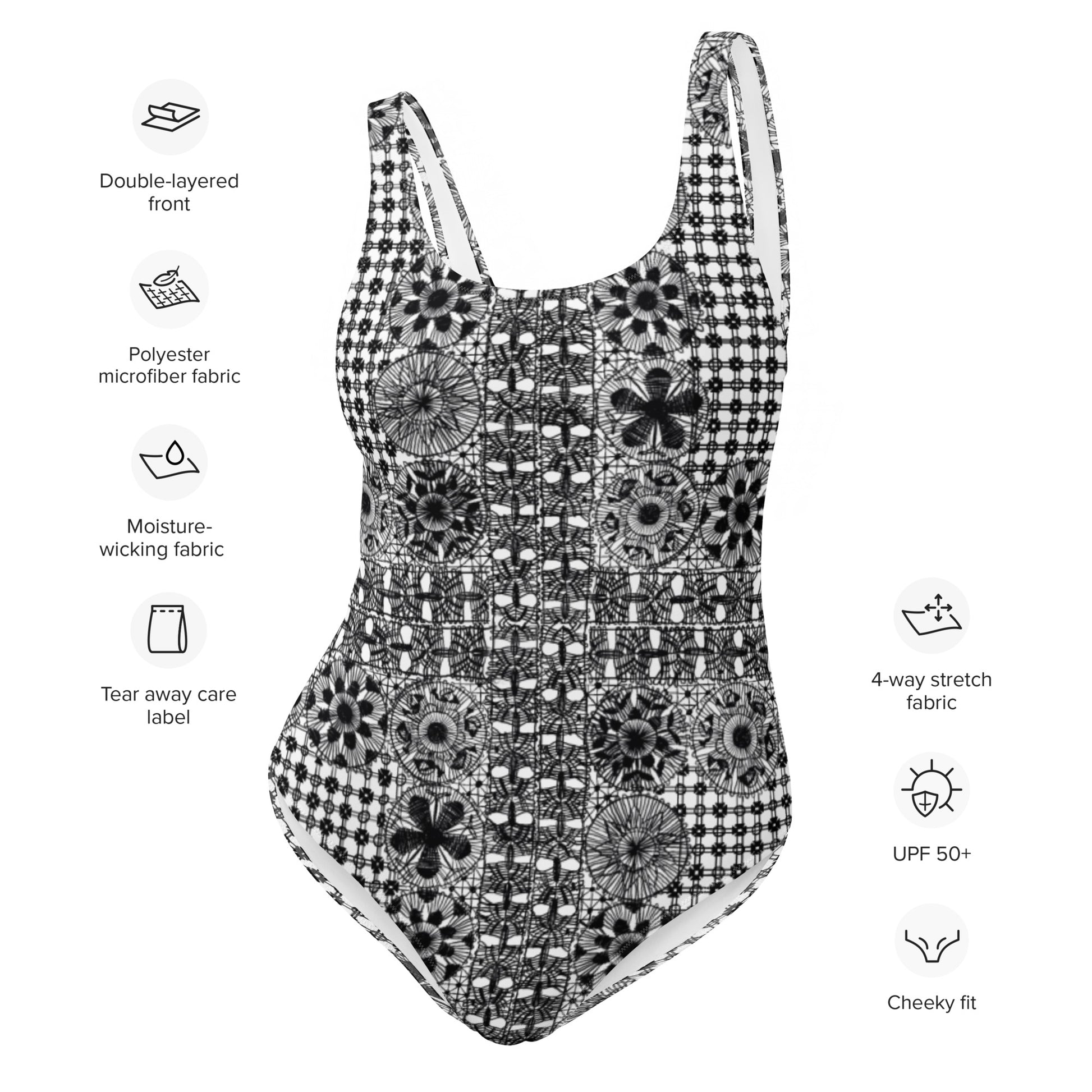 Ñanduti lace print One-Piece Swimsuit - Amaria Studio