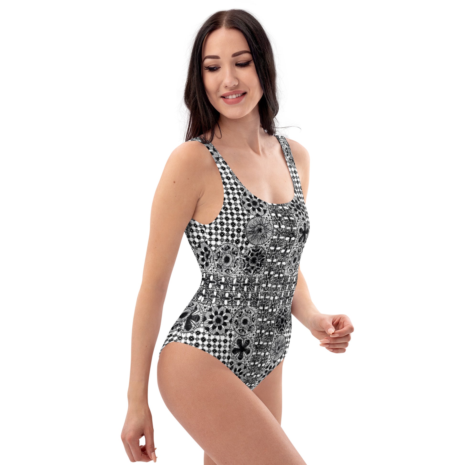 Ñanduti lace print One-Piece Swimsuit - Amaria Studio