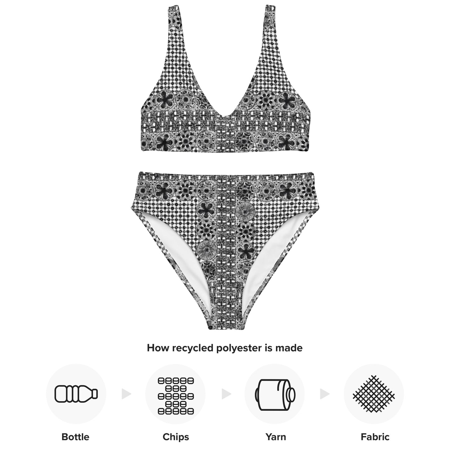 Ñanduti lace print high-waisted bikini - Amaria Studio