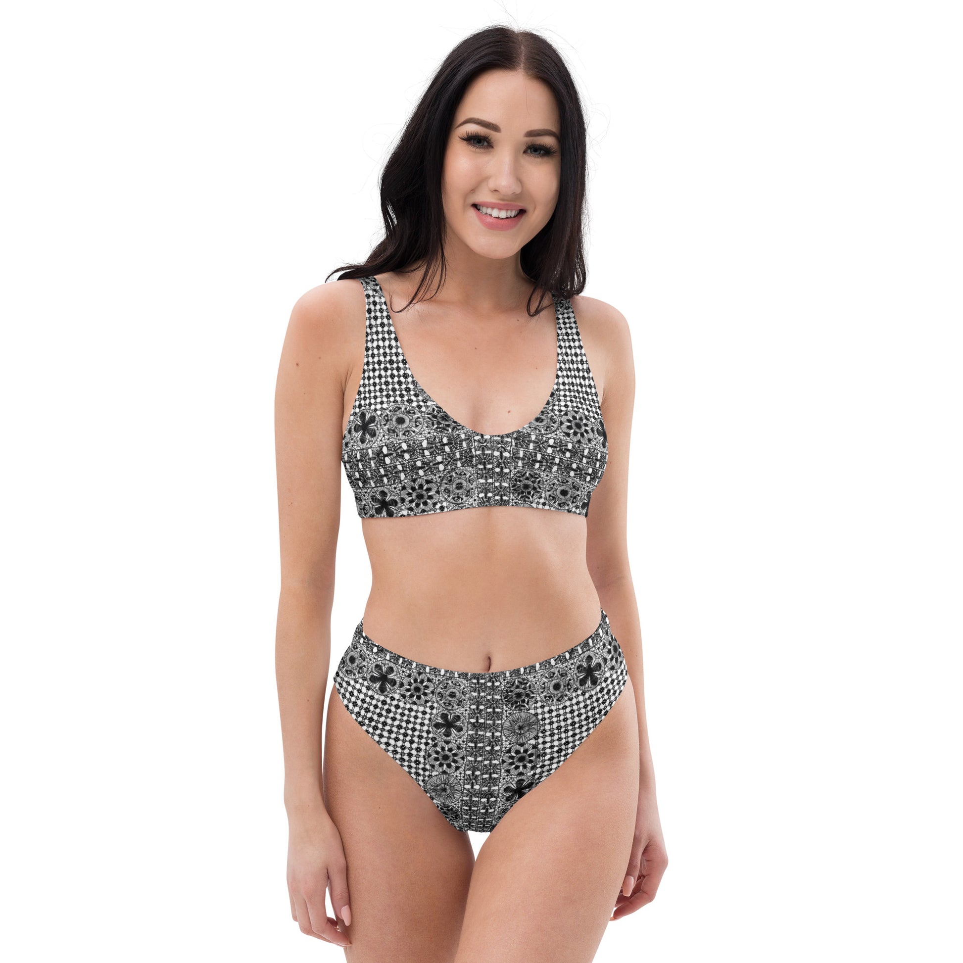 Ñanduti lace print high-waisted bikini - Amaria Studio