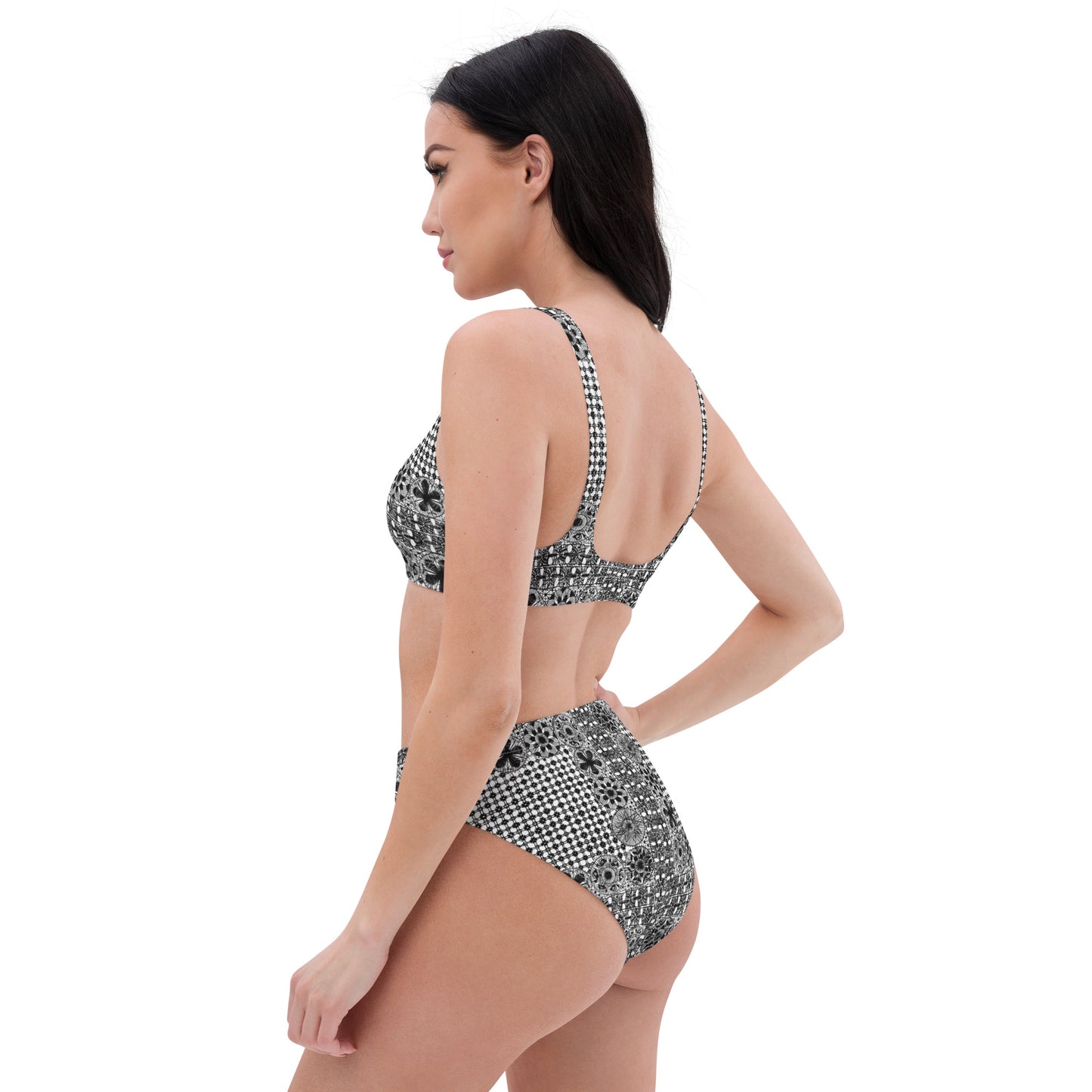 Ñanduti lace print high-waisted bikini - Amaria Studio