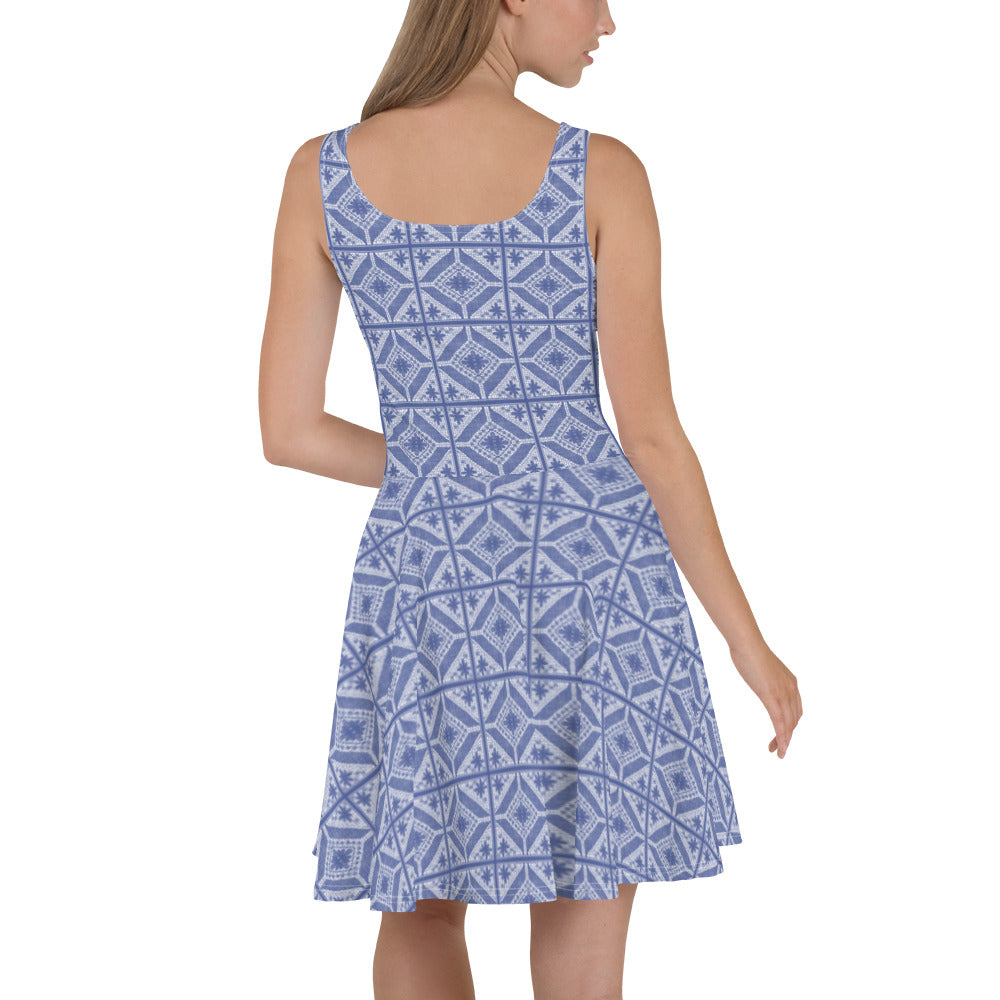 Blue lace skater dress - Amaria Studio
