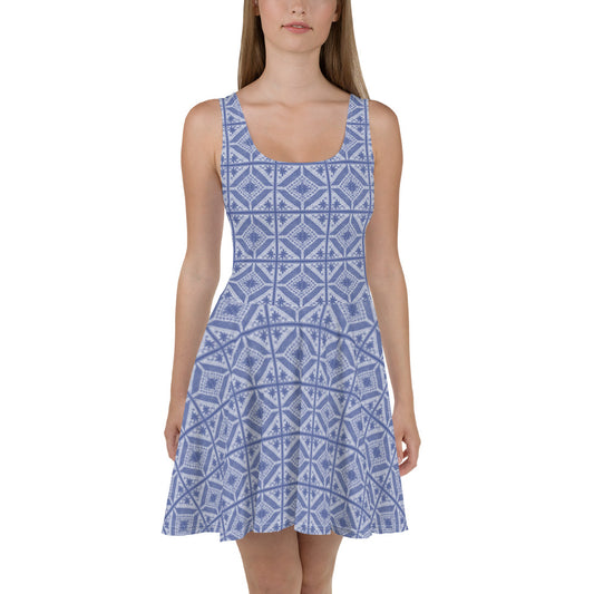 Blue lace skater dress - Amaria Studio