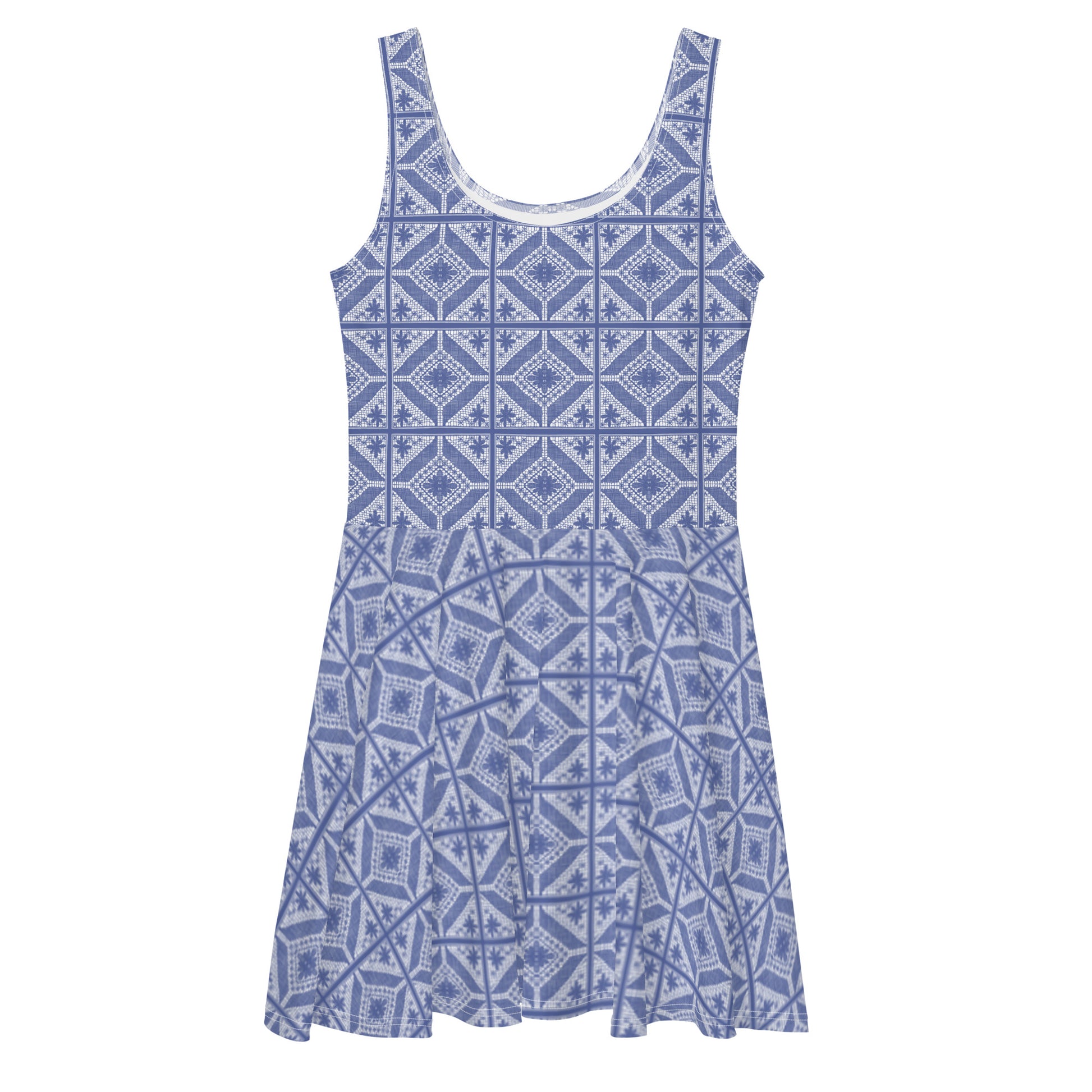 Blue lace skater dress - Amaria Studio