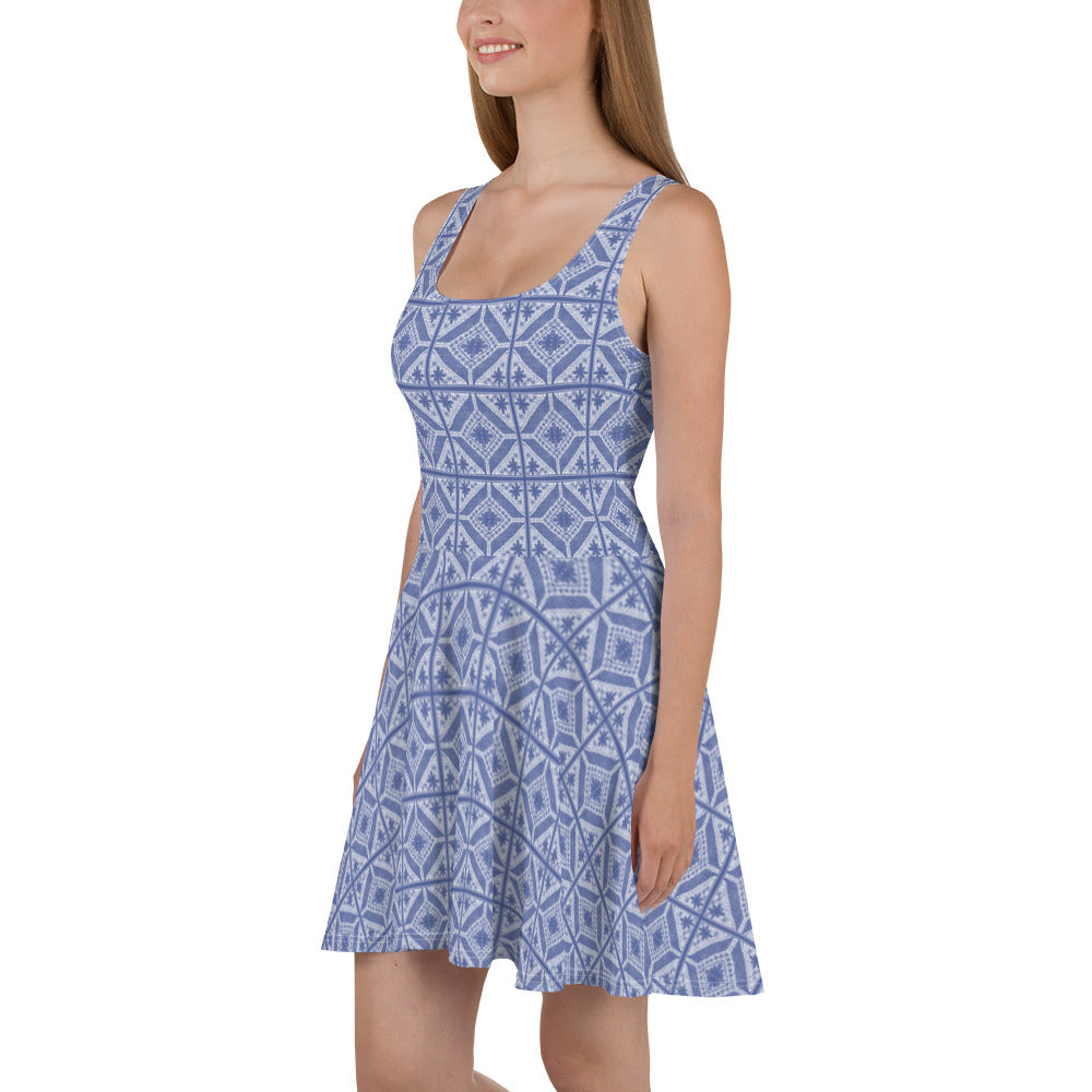 Blue lace skater dress - Amaria Studio