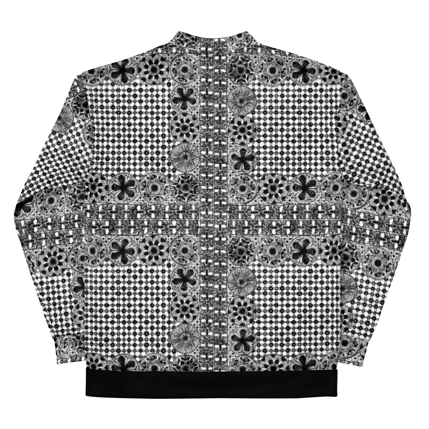 Black Ñanduti lace Unisex Bomber Jacket - Amaria Studio