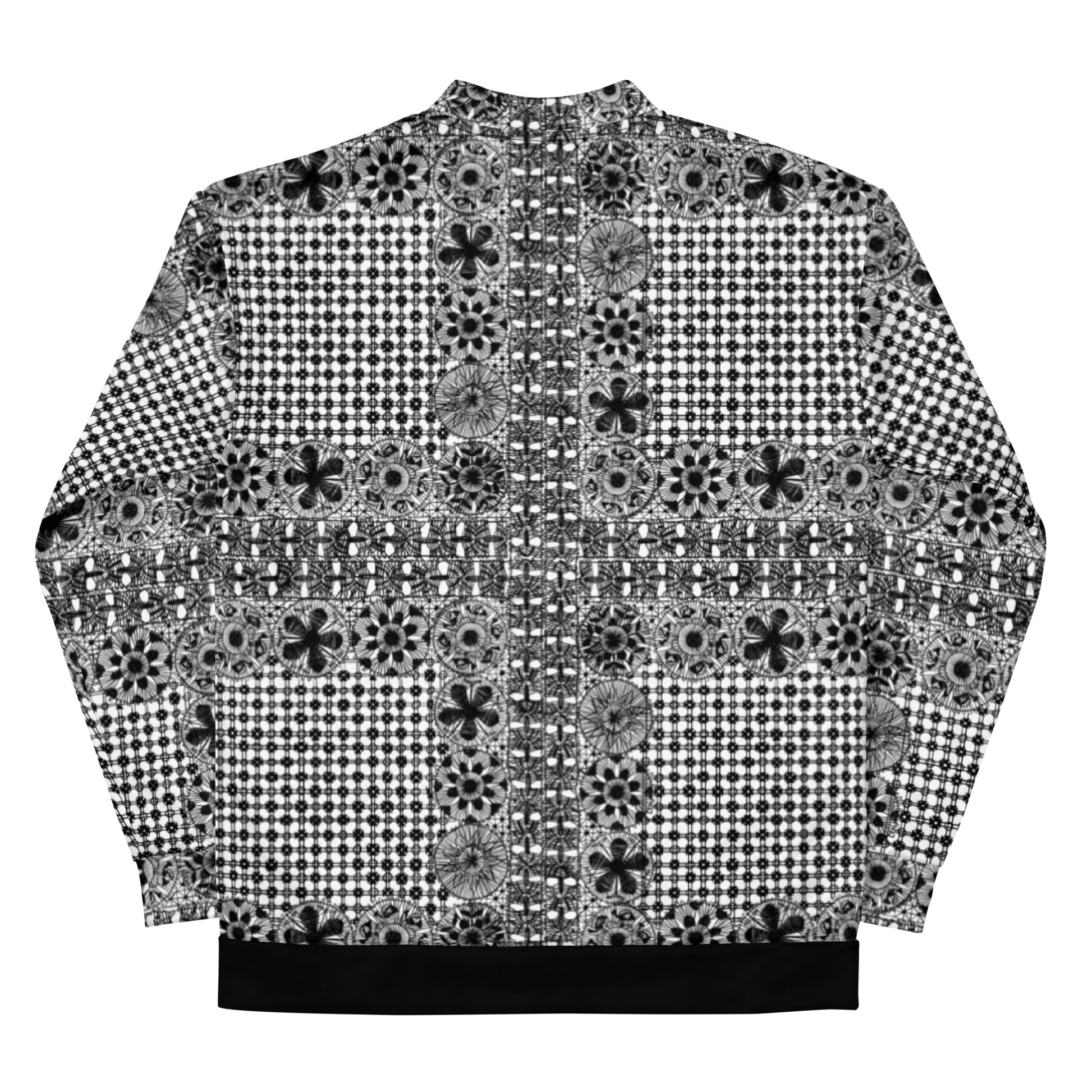 Black Ñanduti lace Unisex Bomber Jacket - Amaria Studio