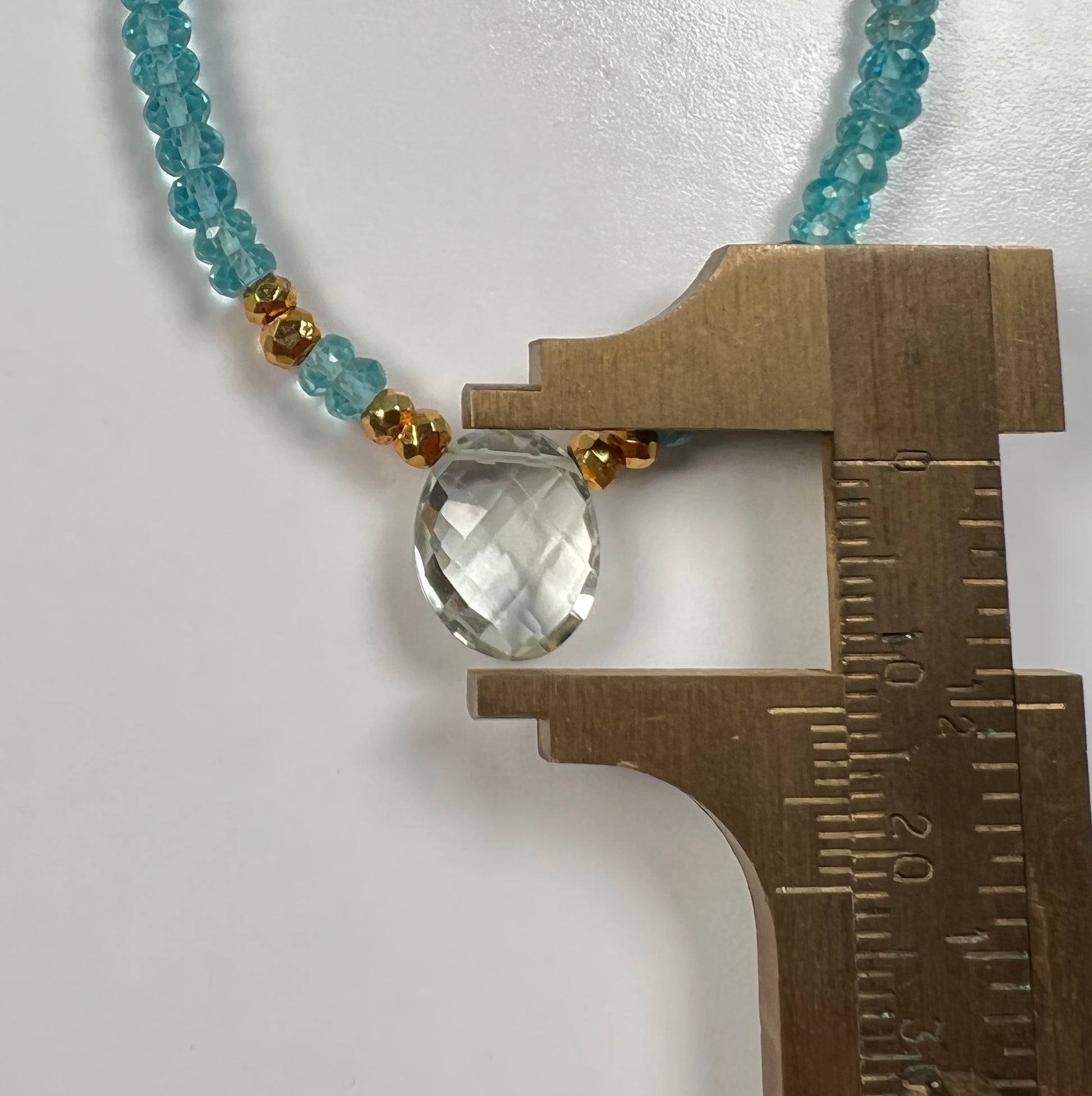 Beaded apatite green amethyst Necklace | Apatite Choker | Apatite and green amethyst jewelry |  Beaded layering - Amaria Studio