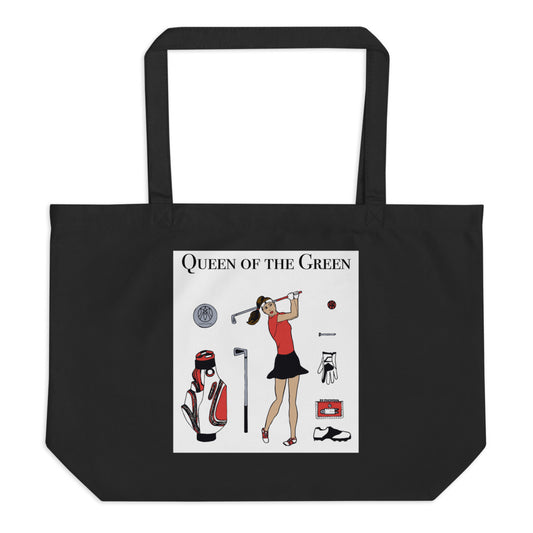 Large organic golf girl tote bag, Queen of the Green - Amaria Studio