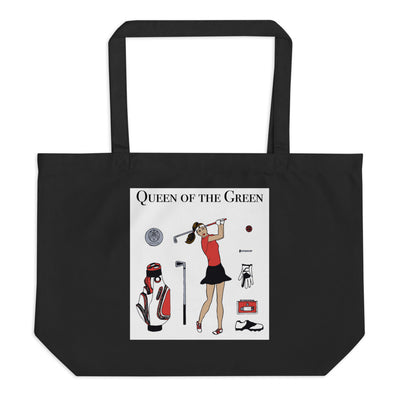 Large organic golf girl tote bag, Queen of the Green - Amaria Studio